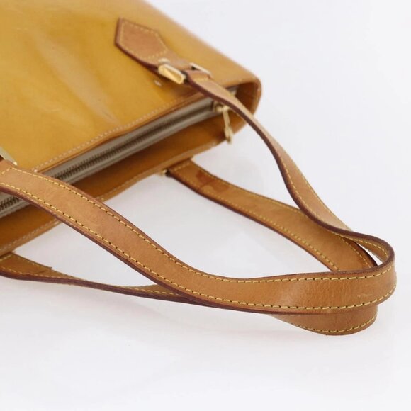 LOUIS VUITTON Monogram Vernis Houston Hand Bag Beige M91004 LV Auth 149327 - Picture 8 of 16